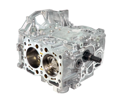CJM Components EJ25 closed deck short block. gold ej25 inserts have coolant passages to help keep the engine cool. 750hp capable