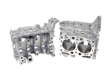 CJM Components EJ25 closed deck short block. gold ej25 inserts have coolant passages to help keep the engine cool. 750hp capable